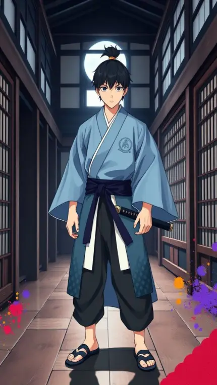 Blue-Robed Samurai Apprentice