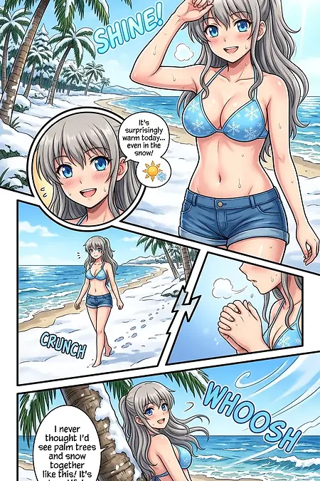 Nao Tomori ❄️ Light Blue Snowflake Bikini Milf Form.