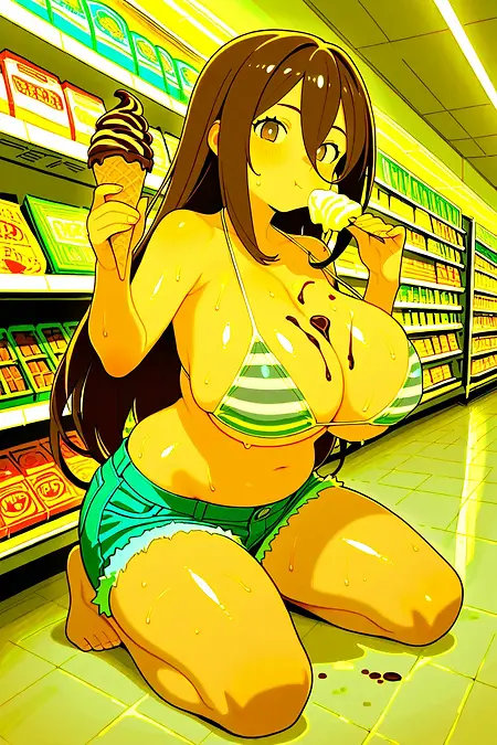Linda Sanchez Mi Tierra Chocolate Ice Cream Cone.