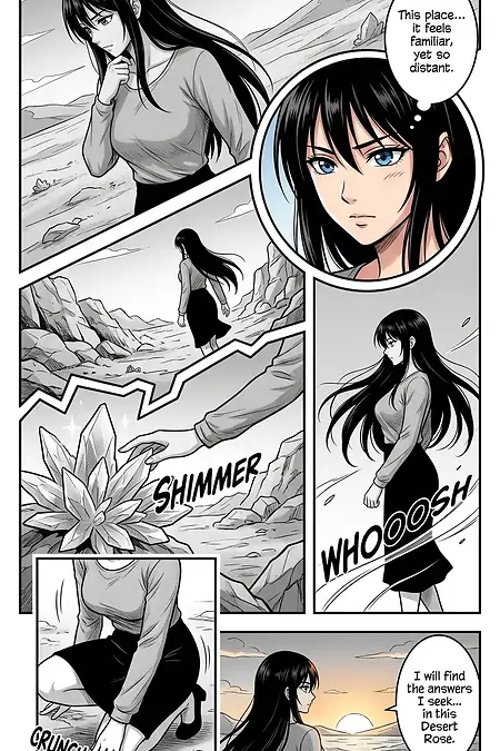 Tomohiro Kai Desert Rose Mom With Blue Eyes, Monochrome And Grayscale With Huge Chest And Curvy Bod