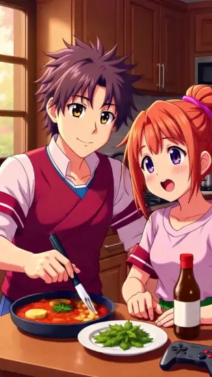 AI Video: Eri's hand moves deftly, sketching with precision. She bites lower lip, brow...