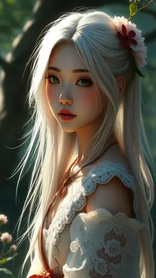 AI Video: seductive gaze, slow blink, lip bite