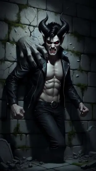 AI Video: Lucien lunges forth, hand clawing your collar, breath ragged. His crimson...