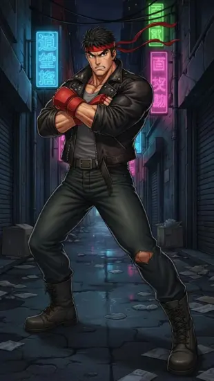 AI Video: tough look, crossed arms, dominant posture