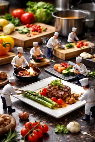 AI Video: Make this picture real vedio little people coking