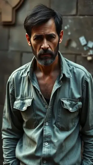 AI Video: walking in dirty thorny road