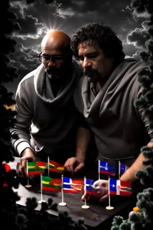 AI Video: اجعل أعلام الدول تختفي ثم يبتسمان ثم تشرق الشمس ثم يختفيان