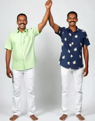 AI Video: both hands raised in salute