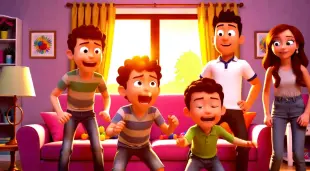 AI Video: Title: The Loudest Day Ever
Create a short, funny animated video in colorful...