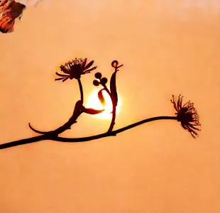 AI Video: Make the butterfly move, and the flower move but do not change anything in...