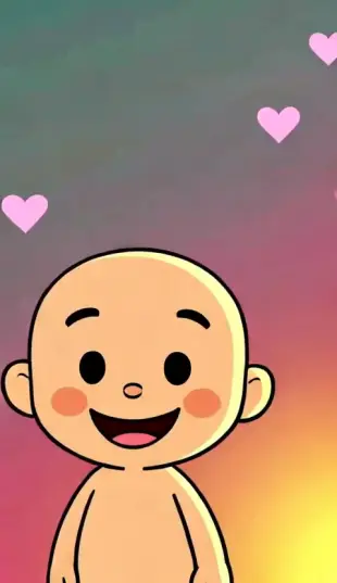 AI Video: A cartoon characters saying "Good morning! Just wanted to send a little love...