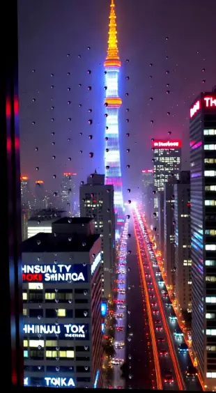 AI Video: сделай вид на ночное синдзюку с окна