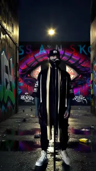 AI Video: Its a music video, dark ambience , the character starts singing this...