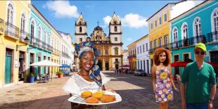 AI Video: The woman, the man and the baiana de acarajé are in Salvador de Bahia and...