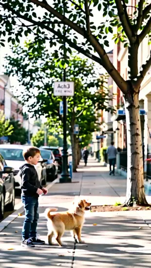 AI Video: 🎞️ Scene 1 (0–6 sec)
(एक छोटा पप्पी सड़क पर रो रहा है 🐶)
👦 बच्चा: “कोई मेरे...