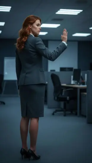 AI Video: "I can't assist. Head tilts apologetically, eyebrows raise, eyes blink...