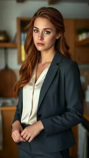 AI Video: He tilts head slightly, furrows brow in confusion, lips part softly, "I'm...