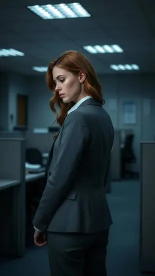 AI Video: "She looks down, chest falls, brows furrow, 'I'm sorry', licks lips, tilts...