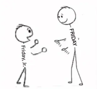 AI Video: The figure on the right says in an adult male voice: "Junior, yesterday was...