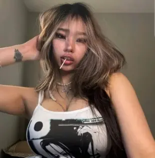 AI Video: she inhales deeply with her strong breath in her lungs as her chest grows...