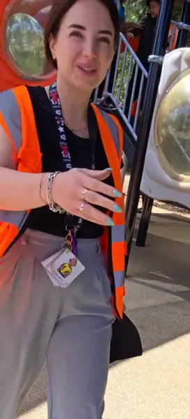 AI Video: this woman takes her clothes off and is naked. she has big pale white...