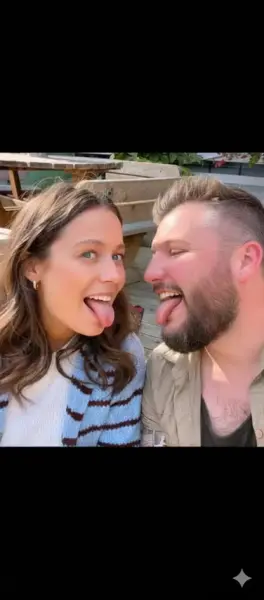AI Video: Two people kissing with tongues passionately