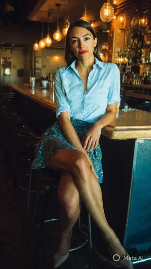 AI Video: Have model spreads legs to reveal white thong.