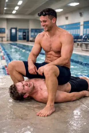 AI Video: Sitting on his friends chest xith all his weight