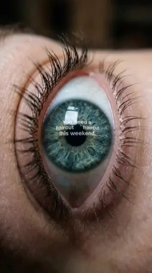 AI Video: Professional macro cinematography of a woman's eye, extreme close-up. The...