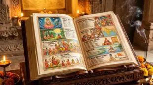 AI Video: A big Hindu scripture's pages are turning one by one, revealing these points...
