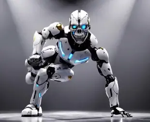 AI Video: robot breakdancing