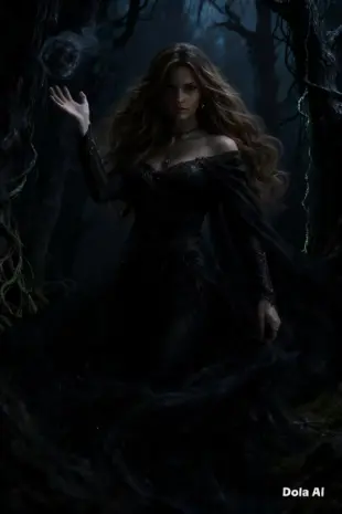 AI Video: "A close-up of the woman in the willow forest. The woman's hand raised toward...