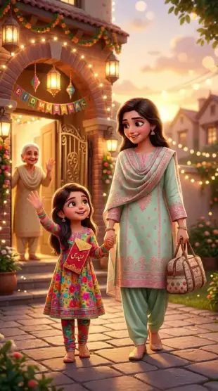 AI Video: Scene: Mother and daughter sitting in the car, sunlight streaming through the...