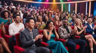 AI Video: Audience just lighting to jokes  no clapping no audio just listening