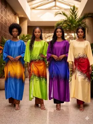 AI Video: A cinematic fashion video of four elegant women walking confidently toward...