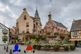 AI Video: Let the cartoon woman and cartoon man change to 3d cartoons and dance on the...