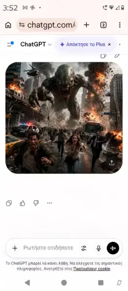 AI Video: The big allien chasing people in the city and destroying everything