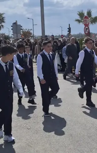 AI Video: Create a highly realistic cinematic video of a group of boys walking in...