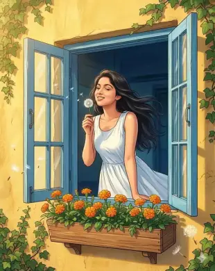 AI Video: Cinematic animated window scene, semi-realistic anime realism

Character...