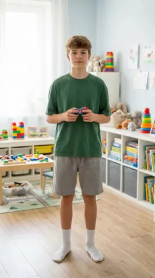 AI Video: video of a teen boy in nothing but his small tiny diaper which is so so so...