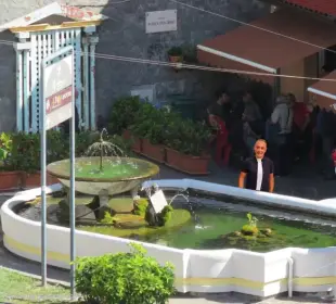 AI Video: un pesce  rosso salta  fuori dall'acqua e finisce in mano al soggetto dietro...