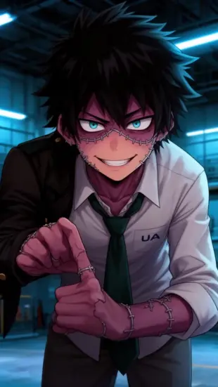 AI Video: He leans forward slowly, narrowing turquoise eyes, and smirks with one corner...