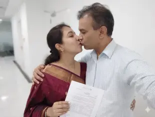 AI Video: Create a video of above couple kissing passionately with man holding woman face.