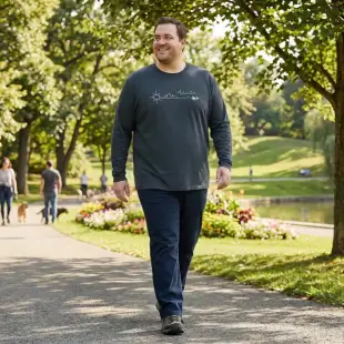 AI Video: Show man on picture walking