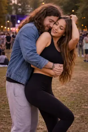 AI Video: Make the grind dance. The girl stroking his bulge