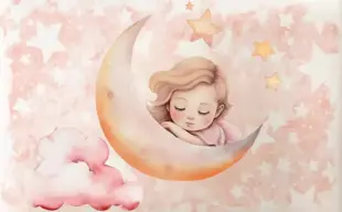 AI Video: Create a video with this picture. Keep the same colours. The girl on the moon...