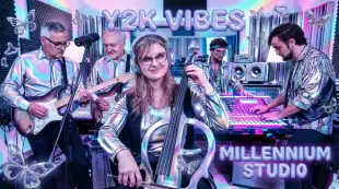 AI Video: stanno suonando  allegramente nello studio di registrazione