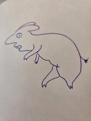 AI Video: This animal is walking in the field of flowers.