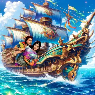 AI Video: Birds, Sun, Sky, Sea, trees, Dancing