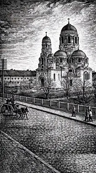 AI Video: Dorożka wolno jedzie, ludzie spacerują